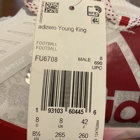 Adidas Adizero Reign Young King Football Cleats FU6708 Floral RED Men's Size 8.5 - Picture 9 of 9